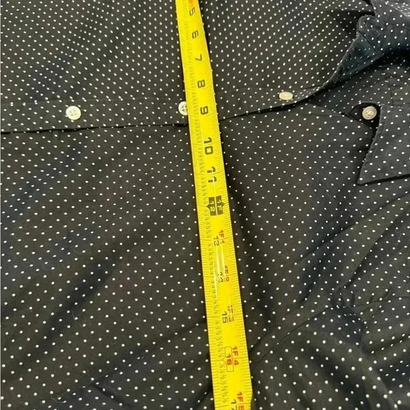 Lauren Ralph Lauren women’s button up shirt black with ivory polka dots sz p/p - Picture 4 of 7